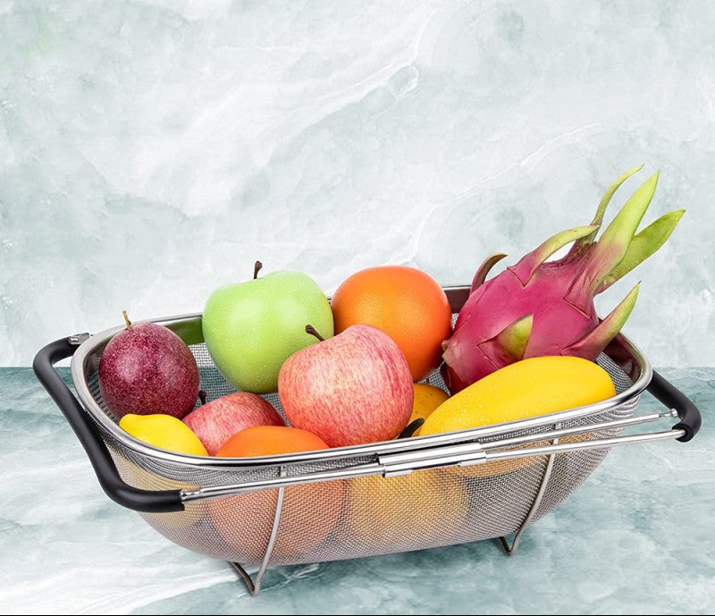 Over The Sink Colander Strainer Basket Stainless Steel