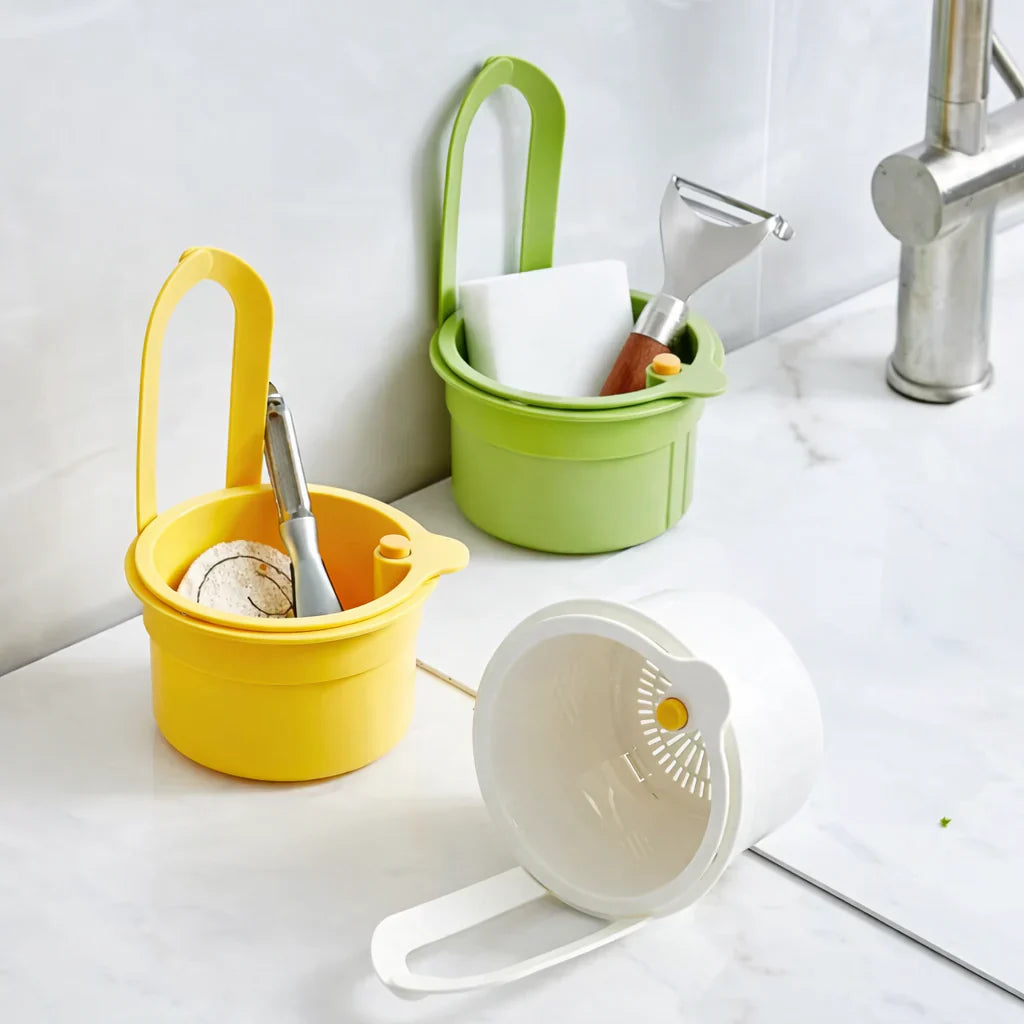 2 in 1 Sink Drain Basket Faucet Hanging Filter Bag